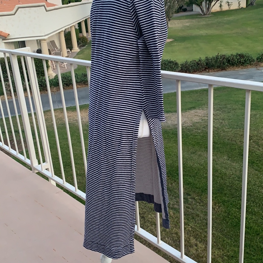 Anthropologie Postmark blue and white strip midi dress large - Picture 8 of 9